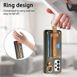 Shockproof Litchi Grain Wrist Strap Case for Samsung