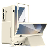 Shell‑Film Full‑Cover Case With Card Holder Stand & Pen Slot for Samsung Z Fold