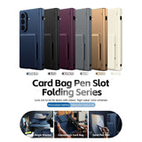 Shell‑Film Full‑Cover Case With Card Holder Stand & Pen Slot for Samsung Z Fold