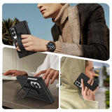 Full‑Cover Flip Case with Lens Stand Wrist Strap, Shell‑Film Integrated for Samsung Z Fold