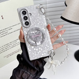 Gold‑Stamped Bow Magnetic Kickstand Case for Samsung Z Fold