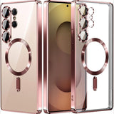 Full‑Cover Clear Magnetic Electroplated Case for Samsung
