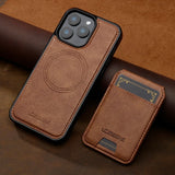 Detachable Magnetic 2-in-1 Leather Card Holder Case for iphone