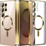 Full‑Cover Clear Magnetic Electroplated Case for Samsung