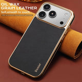 Electroplated Magnetic Leather Case for iphone