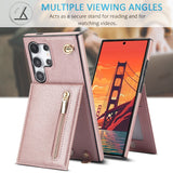 Leather Zipper Card Holder Crossbody Case for Samsung