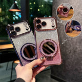 Electroplated Mirror Glitter Kickstand Case for iphone