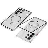 Metal Border Frosted PC Backplate Magnetic Case for Samsung