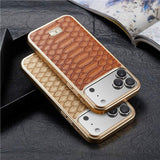 Magnetic Electroplated Snake Skin Pattern Case for iphone