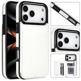 Crazy Horse Texture Double‑Button Card Holder Leather Case for iphone