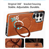 Magnetic Rotating Bracket Luxury Leather Case for Samsung
