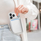 Transparent Electroplated Magnetic Detachable Card Holder Case for iphone