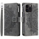 Zipper Wallet Flip Leather Case for iphone