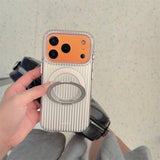 Magnetic White Vertical Stripe Case for iphone
