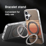 Kevlar‑Textured Magnetic Shockproof Stand Case for iphone