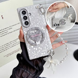 Gold‑Stamped Bow Magnetic Kickstand Case for Samsung Z Fold