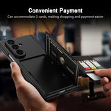 Shell‑Film Full‑Cover Case With Card Holder Stand & Pen Slot for Samsung Z Fold