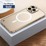 Magnetic Metal Aluminum Alloy Frame Frosted Back Panel Case for iphone