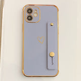 Shockproof Electroplated Case with Wrist Strap for iphone