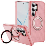 Magnetic Carbon Fiber Case with Rotatable Stand for Samsung