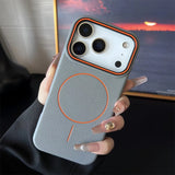 Frosted Hit Color Lichee Pattern Magnetic Case for iphone