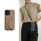 Leather Crossbody Wallet Case with Card Slots for iphone