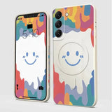 magnetic graffiti smiley face silicone case for Samsung