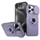 Magnetic Shockproof Case with Sliding Camera Cover, Ring Stand for iphone
