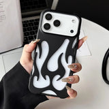 Electroplated Hollow‑Out Flame Pattern Silicone Shockproof Case for iphone