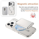 Transparent Electroplated Magnetic Detachable Card Holder Case for iphone
