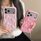Simple Pink Bowknot Silicone Soft Case for iphone