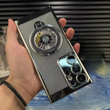 Ultra‑Slim Electroplated Honeycomb Cooling Gyro Stand Case for Samsung