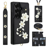 Shockproof Flower Case with Card Holder & Lanyard for Samsung Z Fold