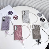 Gold‑Stamped Bow Magnetic Kickstand Case for Samsung Z Fold