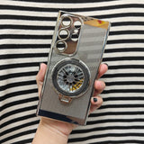 Ultra‑Slim Electroplated Honeycomb Cooling Gyro Stand Case for Samsung