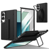 Full‑Cover Flip Case with Lens Stand Wrist Strap, Shell‑Film Integrated for Samsung Z Fold