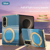 Kevlar‑Textured Electroplated Magnetic Stand Case for Samsung Z Fold