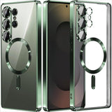 Full‑Cover Clear Magnetic Electroplated Case for Samsung