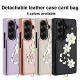 Shockproof Flower Case with Card Holder & Lanyard for Samsung Z Fold