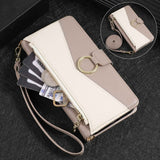 Detachable Crossbody Zipper Wallet Leather Case for iphone