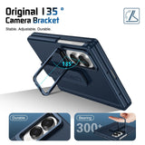 Full‑Cover Flip Case with Lens Stand Wrist Strap, Shell‑Film Integrated for Samsung Z Fold