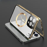 All‑in‑One Magnetic Metal Glass Case with Screen Film for iphone