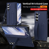 All‑in‑One Shell‑Film Case, Wristband Stand Hinge Pen Slot & Pen for Samsung Z Fold
