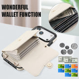 Checkered Crossbody Accordion Card Holder Leather Case for iphone