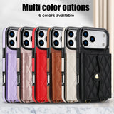 Checkered Crossbody Accordion Card Holder Leather Case for iphone