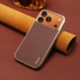 Electroplated Magnetic Leather Case for iphone