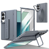 Full‑Cover Flip Case with Lens Stand Wrist Strap, Shell‑Film Integrated for Samsung Z Fold