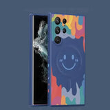 magnetic graffiti smiley face silicone case for Samsung