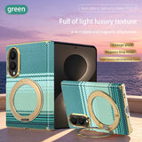 Kevlar‑Textured Electroplated Magnetic Stand Case for Samsung Z Fold