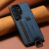 Leather Card Holder Stand Case for Samsung